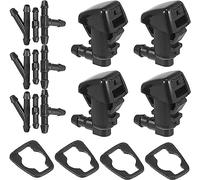 4Pcs Car Front Windshield Washer Nozzles 68081370Ab 4154-232314B With 9 Pcs Hose Connectors For Jeep Cherokee 2011-2016 For Dodge Dart 2013-2016