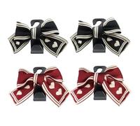 4PCS Car Headrest Hook, 5x4 Inch Car Seat Hooks for Headrest with Cute Bow, Decorative Black and Red ABS Car Purse Hook for Bag, Purse, Umbrella & More Car Seat Hooks for Headrest