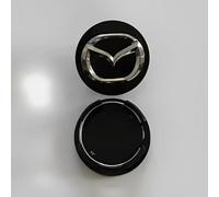 4pcs Car Hub Cap for Mazda 2 Hatchback 2007-2014,3D Alloy Automotive Wheel Center Cover with Car Logo Emblem Styling Accessories,High foot-Black