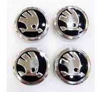 4Pcs Car Hub Centre Caps for Skoda Fabia, Octavia, Superb, Yeti 56 mm, Anti Rust Wheel Rims Protectors Exterior Decoration Accessories