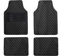 4pcs Car Leather Floor Mats For Dacia Sandero Stepway 3 Extreme 2020-2023 2024, Luxury Waterproof Anti Slip All-Weather Liner Carpets Tailored Front Rear Row Auto Pads Accessories,A/Black