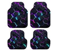 4Pcs Car Mats for Fiat 500 Electric 2020-2026 Non Slip Car Floor Mat diatom mud and rubber car mat set Right Hand Drive Car floor Mats Front Rear Set,Purple Black