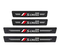 4pcs Car Outer Door Sill Protector for Suz-uki SX4 S-Cross Swift Jimny Vitara, Carbon Fiber Auto Kick Plates Accessories Scuff Guard Threshold Cover Pedal Sticker Trim - Self-Adhesive, S~Cross