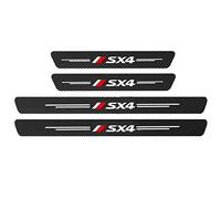 4pcs Car Outer Door Sill Protector for Suz-uki SX4 S-Cross Swift Jimny Vitara, Carbon Fiber Auto Kick Plates Accessories Scuff Guard Threshold Cover Pedal Sticker Trim - Self-Adhesive,SX4