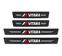 4pcs Car Outer Door Sill Protector for Suz-uki SX4 S-Cross Swift Jimny Vitara, Carbon Fiber Auto Kick Plates Accessories Scuff Guard Threshold Cover Pedal Sticker Trim - Self-Adhesive, Vitara