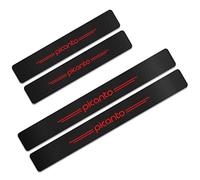 4pcs Car Outer Door Sill Protector Kick Plates for Kia Picanto, Carbon Fiber Auto Accessories Scuff Guard Threshold Cover Pedal, Sticker Trim Non-Slip
