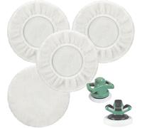 4Pcs Car Polisher Pad Bonnet Set Soft Microfiber Polishing Bonnet Buffer Waxer Auto Care Buffing Pad Cover for Car Polisher Buffer Waxers (9-10 Inch)