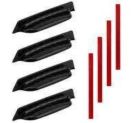 4pcs Car Rear View Camera Anti-Rain Cover, 2.95x0.49x0.46in/7.5x1.25x1.16cm Durable ABS Material Rear View Backup Camera Cover for Automotive Exterior Accessories(Black)