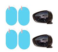 4Pcs Car Rearview Mirror Film, Anti Fog Window Rainproof Waterproof Rear View Mirror Protective Film to See Outside Rearview Mirror Clearly in Rainy Days for Cars Trucks Van Motorcycles