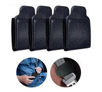 4PCS Car Seat Back Double Hook, Leather Car Seat Organiser Hooks,Car Headrest Hook,Car Seat Purse Hook,Car Headrest Hook Car Purse Hook Car Seat Back Organizer for Bags,Purses(Black) (4.0)