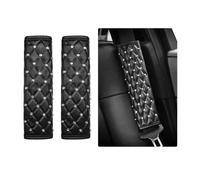 4Pcs Car Seat Belt Covers Crystal Leather Handbrake Cover Pads Rhinestone Gear Cushion