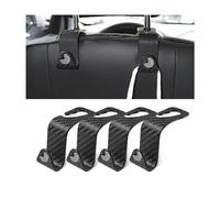 4PCS Car Seat Headrest Hooks, Auto Back Seat Hanger Holder, Durable Stylish Vehicle Organizer Universal Car Accessories, Storage Hooks for Purses, Bags, Clothes, Coats (Carbon Fiber/Black Flag)