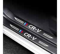 4Pcs Car Sill Protector Carbon Fiber Stickers for Honda CRV, Door Sill Scuff Plate Protector Stickers Non-Slip Anti-Scratch Welcome Pedal Protector Cover Kick Plates for Car Protector