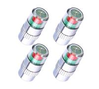 4pcs Car Tire Check Monitor Caps With Real Time Sensors 3 Color Warning Light Low Maintenance Design For Safe Driving Energy Efficient Tire Monitors