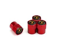 4pcs Car Tire Valve Caps for Lamborghini Aventador Gallardo Huracan Murcielago Urus, Waterproof Dust-proof Stem Covers with Rubber Ring Decoration Accessories,red
