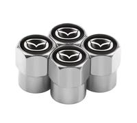 4pcs Car Tire Valve Stem Caps,Car Tyres Dust Caps,for Mazda 2 3 6 5 Axela Atenza CX 5 CX3 323,Leakproof Corrosion Resistant Car Valve Caps,Car Accessories,A-Silver