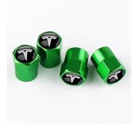 4pcs Car Tire Valve Stem Caps,Car Tyres Dust Caps,for Tesla Model 3 Model S Model X Model Y Roadster Wye,Leakproof Corrosion Resistant Car Valve Caps,Car Accessories,A-Green