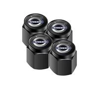 4pcs Car Tyre Valve Caps for Volvo EX30,Metal Corrosion Resistant Automotive Tyres Stem Dust Covers Screw-On with Seal Auto Tire Valve Stem Caps Car Accessories,Black