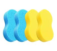 4PCS Car Wash Sponge Set, Extra Thick Honeycomb Jumbo Car Sponges for Washing, Super Absorbent Cleaning Sponges Non Scratch, Durable Car Washing Kit for Vehicle Boat RV Motorcycle (2 Yellow+2 Blue)