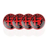4pcs Car Wheel Center Hub Caps for Alfa Romeo Giulia Stelvio MiTo Giulietta Tonale 147 156 159, Wheel Hubcap Waterproof Sticker Styling Accessories,red