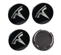 4pcs Car Wheel Center Hub Caps for Tesla Model X Model S Model 3 Model Y, 56 MM, ABS Wheel Hubcap Waterproof Sticker Styling Accessories,-Black Silver