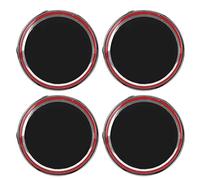 4PCS Car Wheel Centre Cap Cover, Replacement for 500, Aluminium Alloy Hub Cap, Scratch Prevention Snowproof Anti - Exposure Auto Wheel Accessory (Black Red)