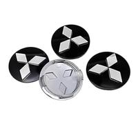 4Pcs Car Wheel Centre Hub Caps for Mitsubishi L200 Single Cab 2019-2024,Waterproof Anti Rust Automotive Wheel Hub Covers with Car Logo Emblem Styling Accessories,Black Silver 60mm