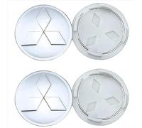 4Pcs Car Wheel Centre Hub Caps for Mitsubishi Outlander 2015-2018,Waterproof Anti Rust Automotive Wheel Hub Covers with Car Logo Emblem Styling Accessories,Silver60mm