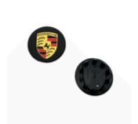 4pcs Car Wheel Hub Caps for Porsche hubcaps Macan Cayenne Panamera 911 718 76mm, Wheel Hub Centre Badges Caps Rim Car Accessories Waterproof Dust,Black