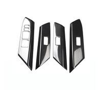 4Pcs Car Window Lift Switch Panel Cover Trim Styling For Toyota RAV4 2013-2019 Left Hand Drive Interior Auto Moldings Stickers UOEMCRTB(Style A)