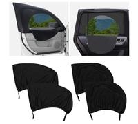 4PCS Car Window Shades with Zipper,Breathable Car Window Cover Baby Window Shades for Car,Camping Essentials Side Window Sun Shade for Privacy Protection Fits Most Cars