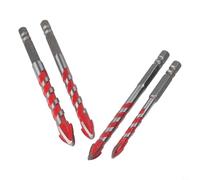 4Pcs Carbide Drill Bits Set 6/8/10/12mm for Glass, Tile, Brick, Wood, Aluminium and Metal with Four-Edge Serrated Design, Clear Size Markings, Dry or Wet Use for Home Improvement a