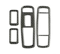 4PCS Carbon Fiber Door Switch Panel Cover Trim For Jeep For Cherokee 2011-2020 Black Epoxy Coating Interior Molding Accessory Scratch-Resistant Easy Installation Car Styling