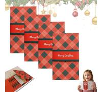 4Pcs Card Booklet, Card Holder 4-Pk Waterfall Pull 3D Slots Xmas tock Book DIY