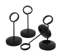 4pcs Card Display Stand with Weighted Round Base 4 Inch Tall | Non-slip Base and Tarnish Resistant Finish, Minimalist Style for Event Planners and Retail Clerks, Suitable for Business