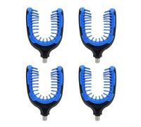 4pcs Carp Fishing Rod Holder Rest Head Set Designed with Elastic TPR Clamp for Secure Rod Gripping and Compatible with Common 3/8 Inch Thread Installations (Blue)