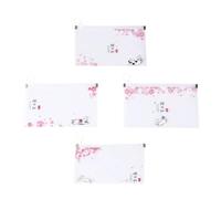 4Pcs Cartoon File Pouch 22x13x0.5cm Plastic Zipper Storage Bag | Lightweight Moisture Barrier, Quick Grab Access, for Commute Use and Travel, or Commuters Random Color
