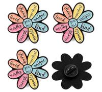 4PCS Cartoon Flower Enamel Pins Set - Cute Motivational Badges for Backpacks, Jackets & Hats, Colourful Metal Brooches for Bags, Mental Health Gifts for Women