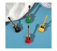 4pcs Cartoon Guitar Brooch Clothing Accessories Funny Metal Guitar Lapel Badge Rock Band Guitar Enamel Pins Denim Shirt(Black)