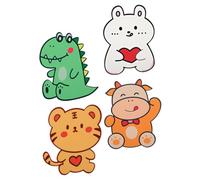 4pcs Cartoon Toilet Lid Decals Felt Odor Removal Decorative Sticker