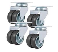 4PCS Casters Wheels 2 inch Heavy Duty Swivel Soft Roller with Brake for Platform Trolley Furniture Wheels(4pcs Without Brake)