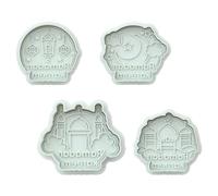 4pcs Castle Shaped Cookie Cutters Abs Baking Molds