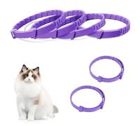 4PCS Cat Calming Collar, for Aggression Pheromone Calming Collar Cats Helps Cats Feel Safe, Calm Adjustable Cat Collars Efficient Relieve Anxiety Stress for Kitten Medium Large Cats Purple Silicone