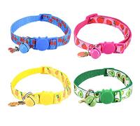 4PCS Cat Collar Quick Release Fruit Cat Collars Adjustable Kitten Collars Breakaway Kitten Id Collars Small Pet Collar Puppy Collars Whelping with Bells and Safety Release for Kittens Puppies Dogs
