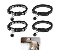 4PCS Cat Collars Quick Release, Reflective Design Adjustable Cat Collars Cat Collars with Bell and Safety Release Safety Buckle Nylon Collar Adjustable 19-32 CM Cat Collar Fit All Domestic Cats