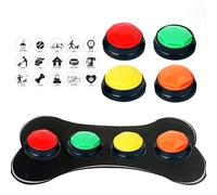 4Pcs Cat Puppy Buttons For Communication Recordable 30s Voice Talking Buttons Training Buttons For Cat Puppy (with Pad And Stickers) 72985