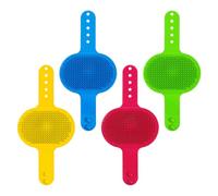 4Pcs Cat Self Groomer for Indoor Cats, Softer Cat Head Scratcher & Face Scratchers, Adjustable Cats Grooming Brush for Climbing Frames & Table Legs, Short/Long Hair Meow Interactive Massager Toy