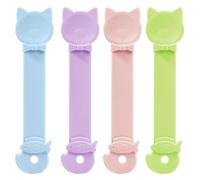 4Pcs Cat Strip Feeder Spoon, Cute Cat Treat Spoon, Multi-Functional Cat Spoon for Liquid Snack, Cat Treat Squeeze Spoons for Cats, Pet Feeding Spoon for Wet Food and Puree (Blue Green Pink Purple)