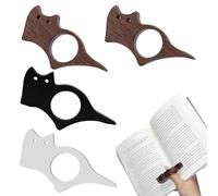 4PCS Cat Thumb Book Page Holder, Wooden Page Holders for Reading, Thumb Bookmark for Literary Reading, Ergonomic Design, Ideal Gifts for Book Lovers