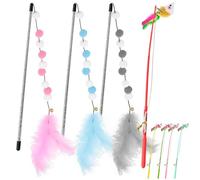 4PCS Cat Toys, Cat Toys for Indoor Cats Kitten, Interactive Cat Toy, Cat Toys Interactive for Indoor Cats, Cat Teaser, Interactive Cat Toys, Cat Toys for Indoor Cats Adult, for Boredom and Exercise